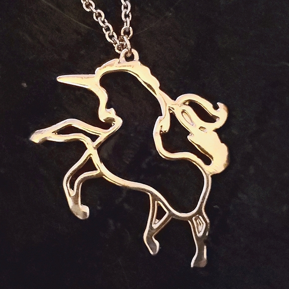 Silver Unicorn Necklace - Picture 1 of 7